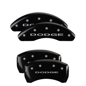 Dodge Dart Caliper Covers - Front + Rear - MGP - Engraved Without Stripes - Black - `13-`16