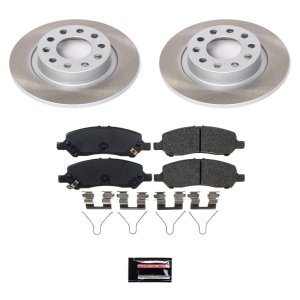 Dodge Dart Brake Kit - Rear - PowerStop - Semi-Coated Rotors + Z17 Evolution Plus Low-Dust Ceramic Pads - Silver - `13-`16