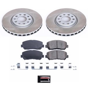 Dodge Dart Brake Kit - Front - PowerStop - Semi-Coated Rotors + Z17 Evolution Plus Low-Dust Ceramic Pads - `13-`16