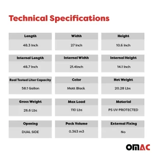 Roof Rack Cargo Box - 8 Cubic Feet - Dual Side Opening - Black