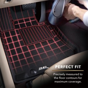 Dodge Dart Floor Mats - Rear - 3D MAXpider - Kagu - Black - `13-`17