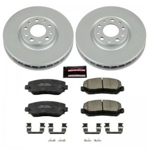 Dodge Dart Brake Kit - Front - PowerStop - Geomet Coated Rotors + Z17 Low-Dust Ceramic Pads - `13-`16