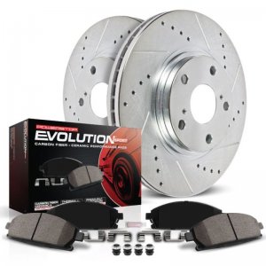 Dodge Dart Brake Kit - Rear - PowerStop - Drilled & Slotted Rotors + Carbon-Fiber Ceramic Pads - `13-`16