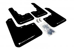 Dodge Dart Mud Flaps - Front + Rear - Rally Armor - UR Polyurethane - Black - `13-`16