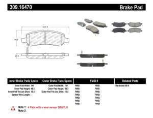 Dodge Dart Brake Pads - Rear - Stoptech - Sport - `13-`16
