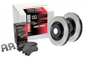 Dodge Dart Brake Pads + Rotors - Front - Stoptech - Premium Black E-coated Rotors + Posi Quiet Pads - Black - `13-`15