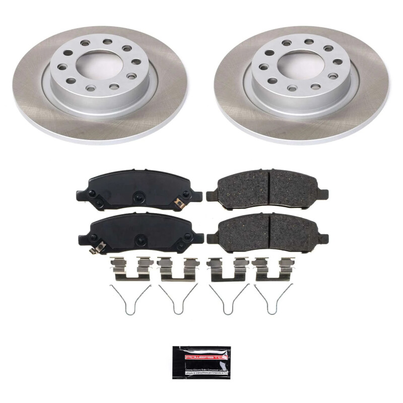 Dodge Dart Brake Kit - Rear - PowerStop - Semi-Coated Rotors + Z17 Evolution Plus Low-Dust Ceramic Pads - Silver - `13-`16