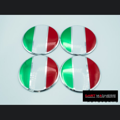 Wheel Center Cap Covers - set of 4 - Italian Flag 