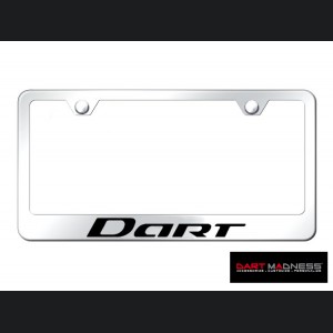 Dodge Dart License Plate Frame - Chrome Stainless Steel w/ Dart Logo - Standard