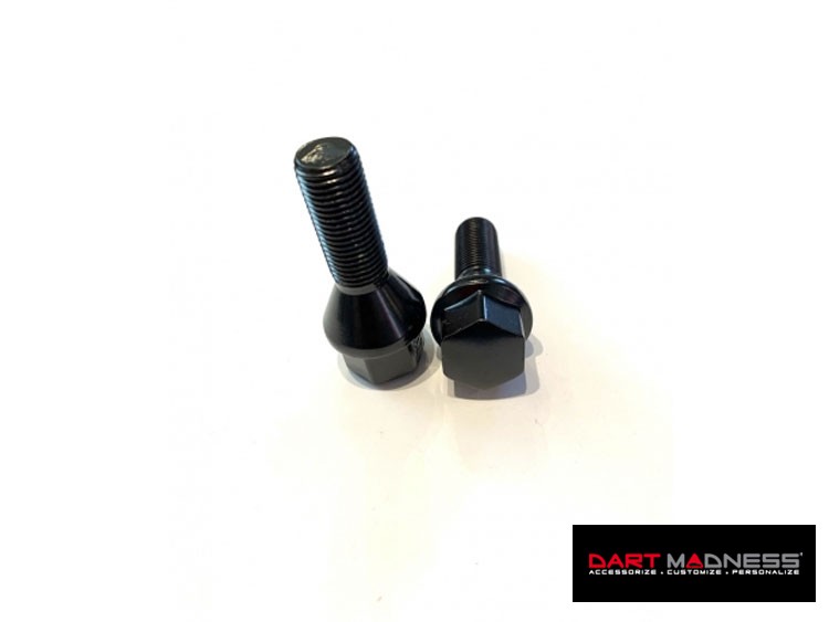 Dodge Dart Lug Bolt Set - Set of 20 - M12x1.25 - 60° Cone Seat - Black
