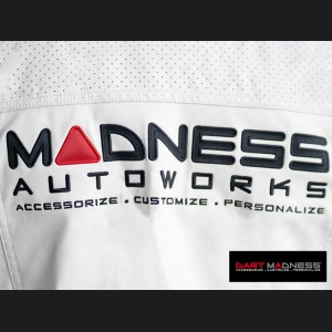 Leather Jacket - MADNESS Autoworks - White - Medium