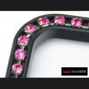 License Plate Frame - Black Frame w/ Pink Crystals
