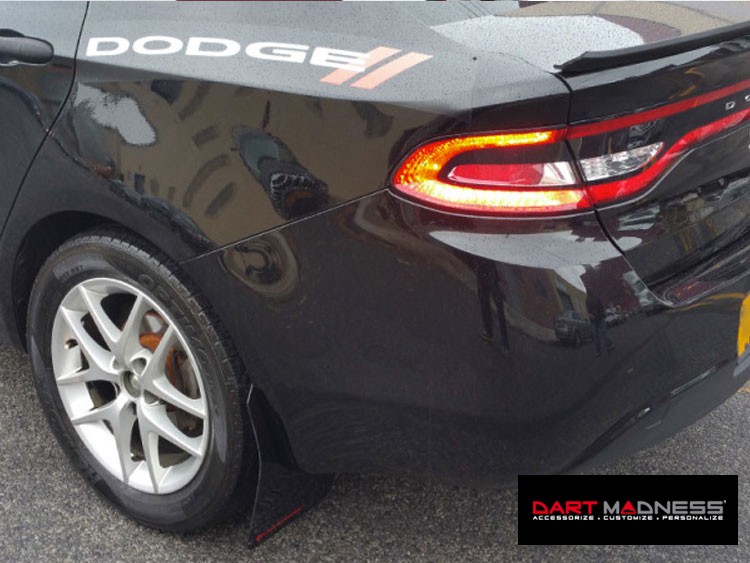 Dodge Dart Mud Flaps - Rally Armor - Black w/ Gray Logo 