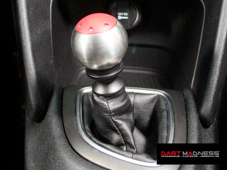 Dodge Dart Gear Shift Knob - Polished Billet Knob w/ Black Top 