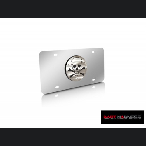 License Plate - Stainless Steel Plate - Skull Logo
