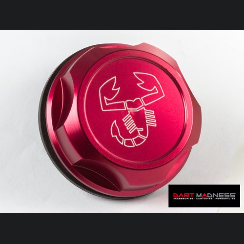 Dodge Dart Oil Cap - Scorpion Logo - Red Anodized Billet